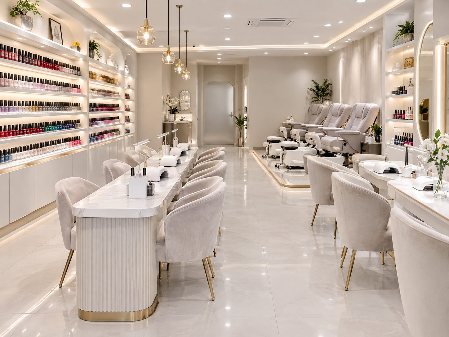 Thi công tiệm nail tại Phú Thượng chọn đơn vị nào uy tín?