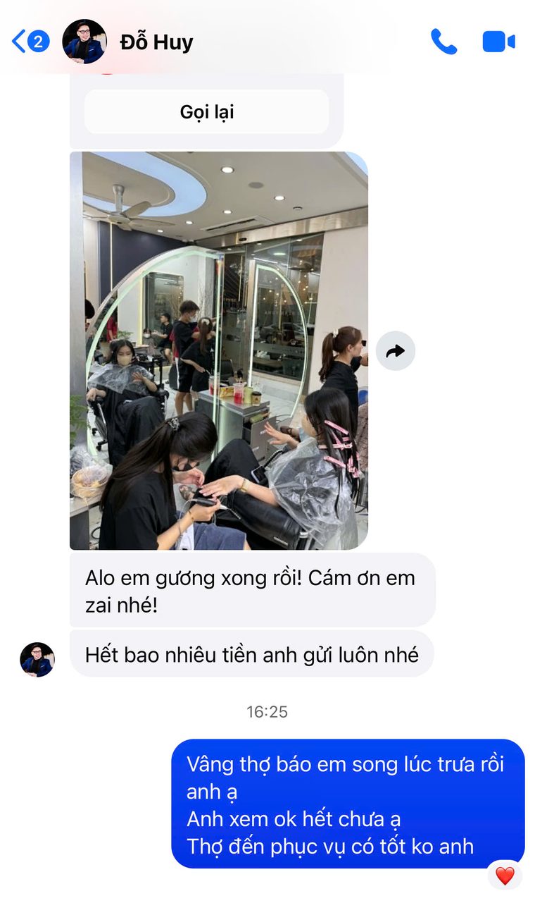 Ảnh chụp tin nhắn thật của khách