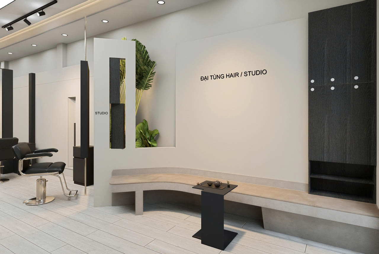 Render 3D khu ghế chờ salon Đại Tùng - Nội Thất Hà Tuấn LX