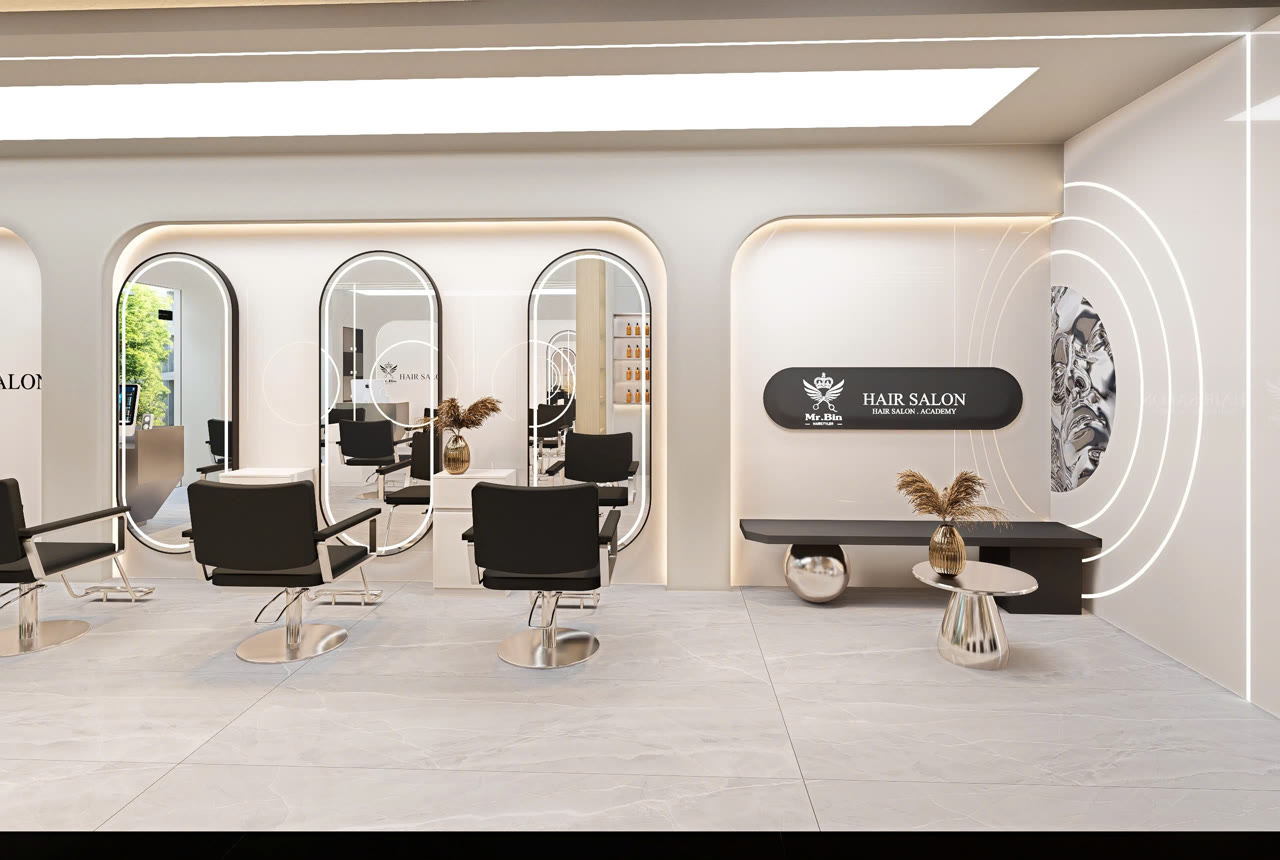 Render 3D mảng tường logo Mr.Bin - Nội Thất Hà Tuấn LX