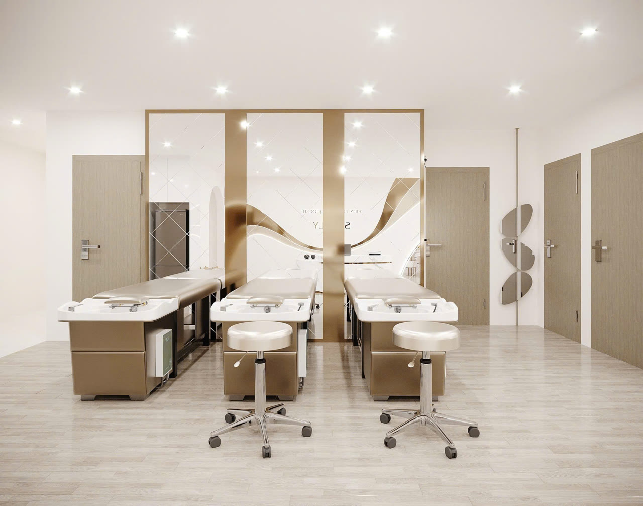 Render 3D phòng điều trị gội Sanaly - Nội Thất Hà Tuấn LX