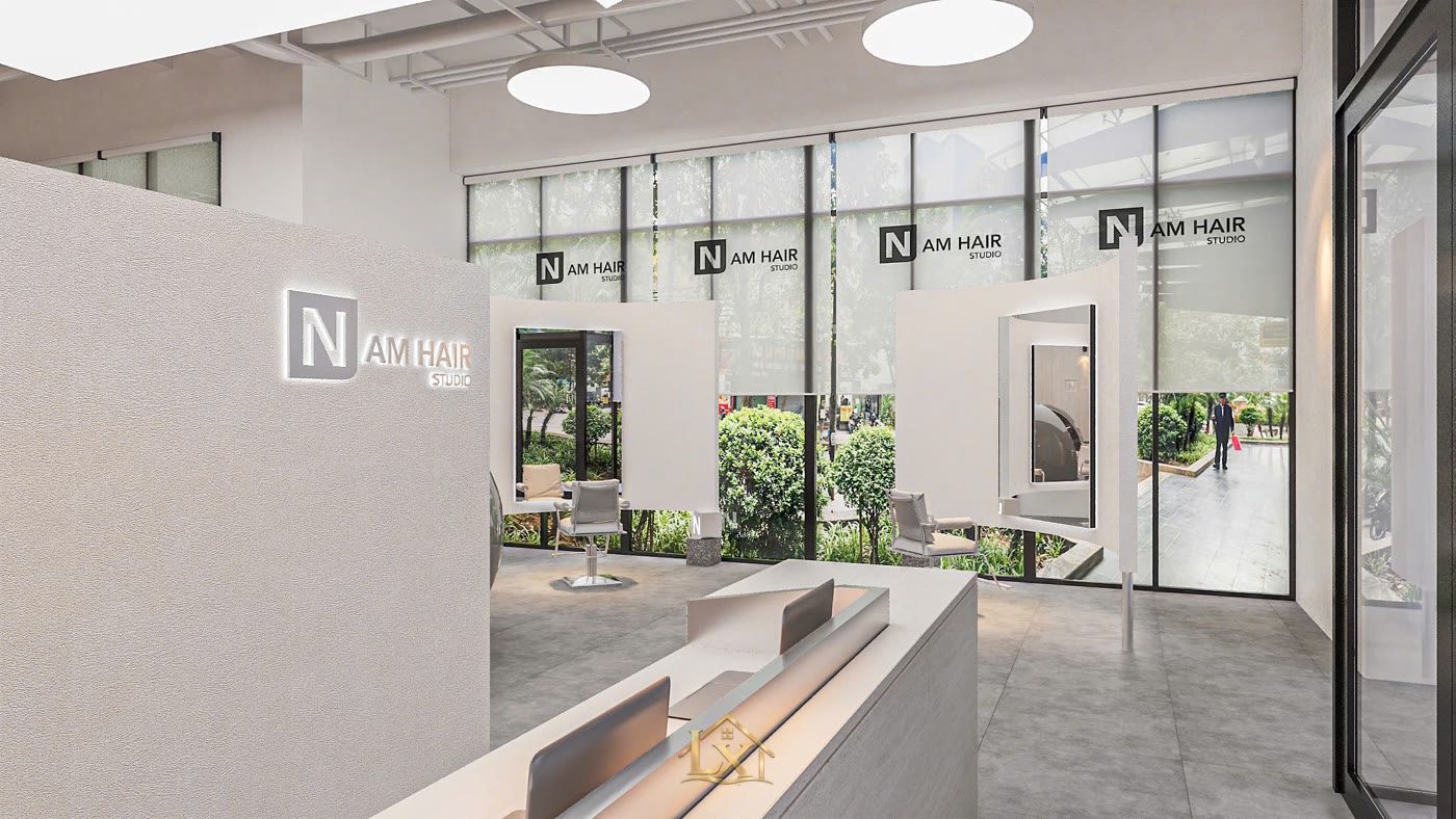 Setup salon tóc 50m2: chia khu chuẩn, chuyên nghiệp