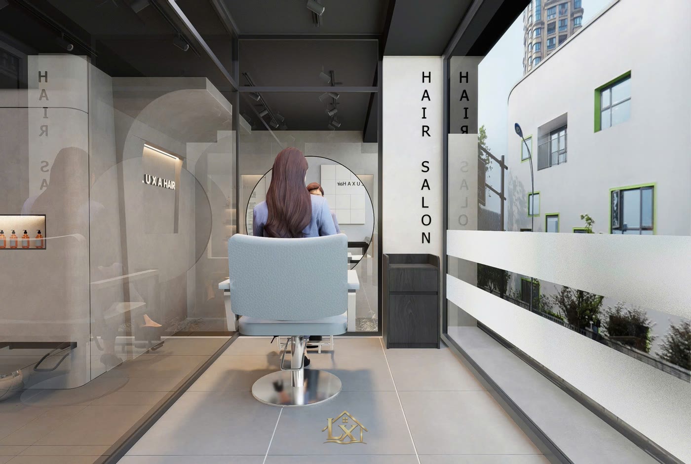 Setup salon tóc 30m2: bố trí tối ưu từng góc