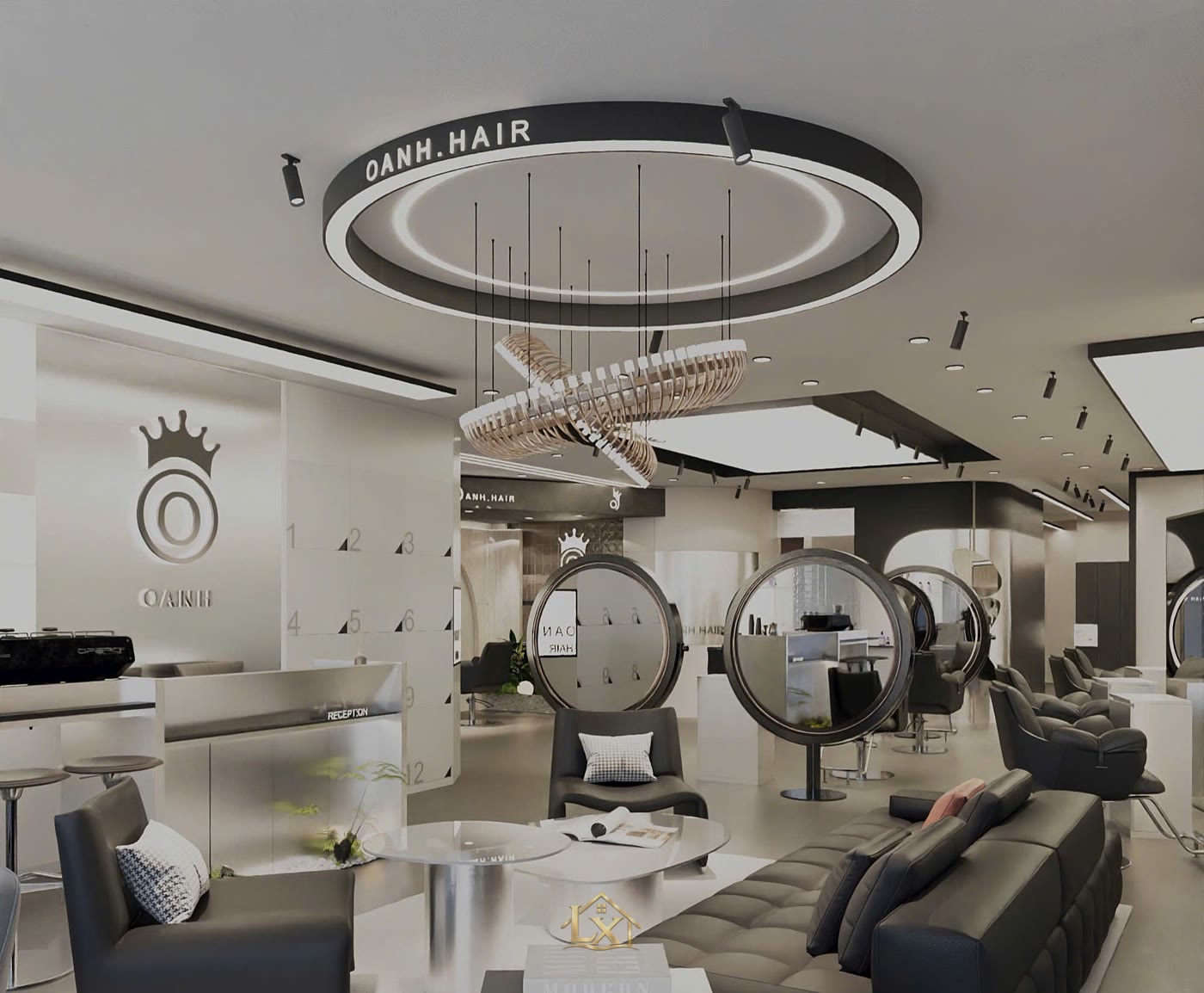 Thi công nội thất salon tóc tại Chương Mỹ: đẹp chuẩn, hút khách