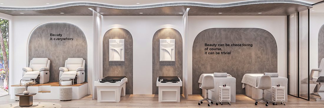 Lối đi và luồng di chuyển khách trong spa hợp lý