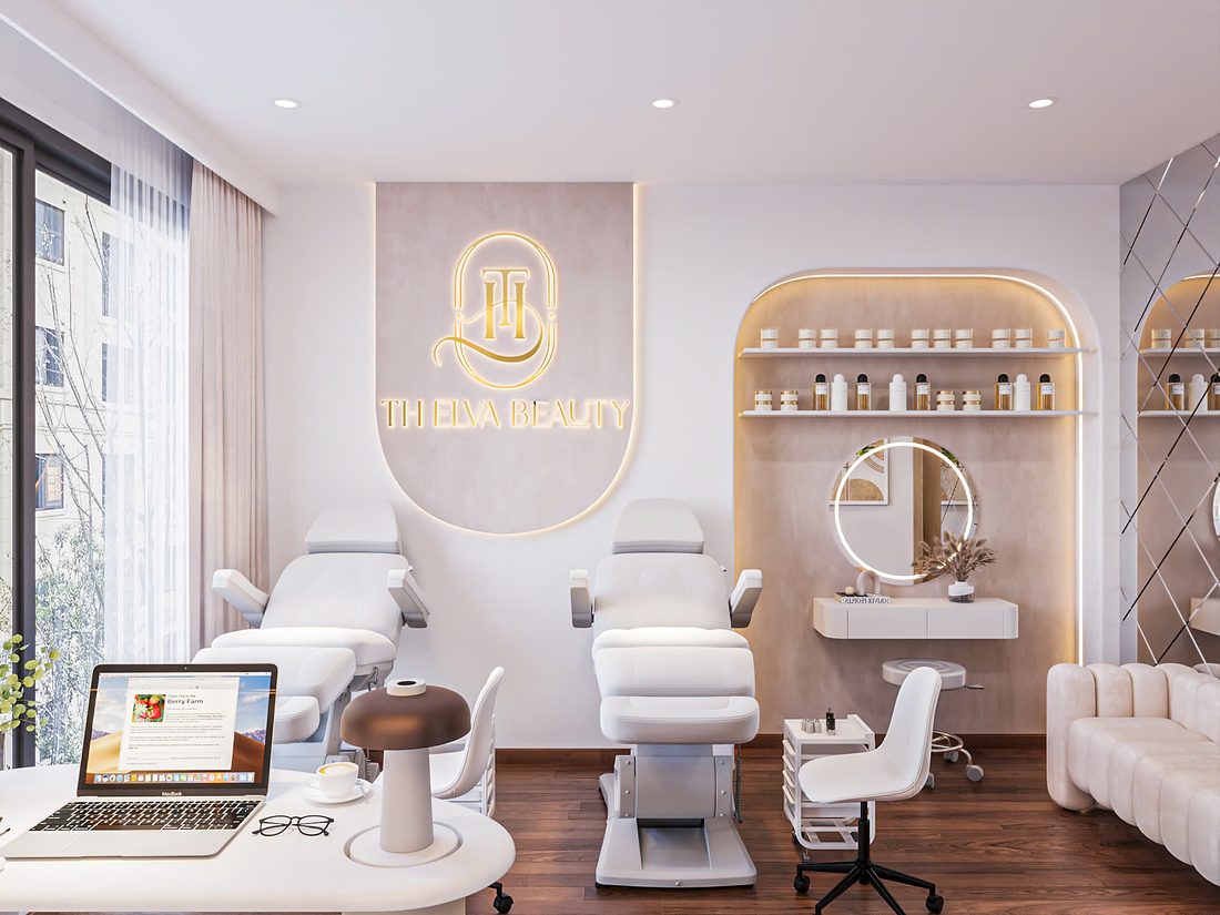 Thiết kế quầy bán mỹ phẩm homecare trong spa