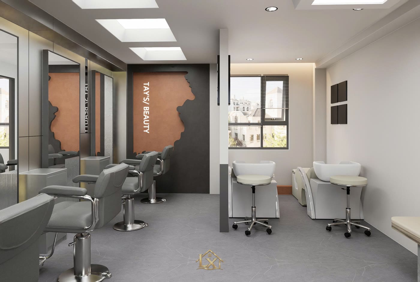 Phối màu salon luxury vàng gold kết hợp đen