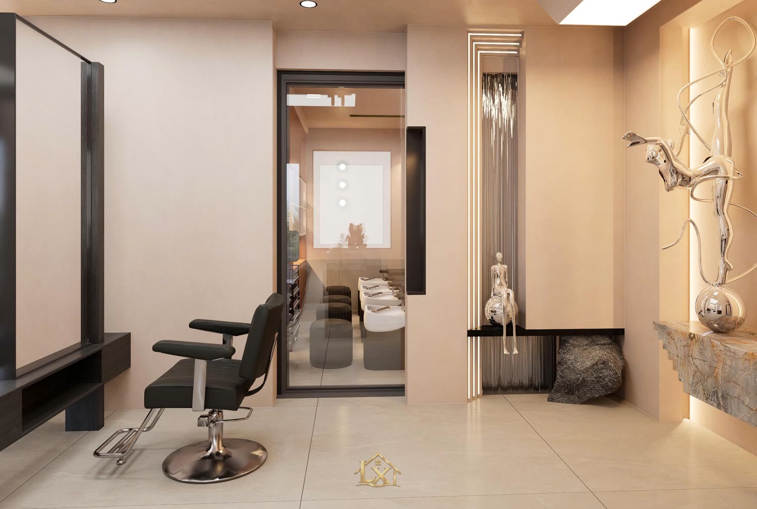Thi công nội thất salon tóc tại Ba Đình: đẹp chuẩn, hút khách