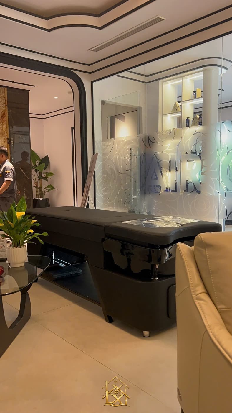 Giường gội dưỡng sinh trong không gian spa - Nội Thất Hà Tuấn LX