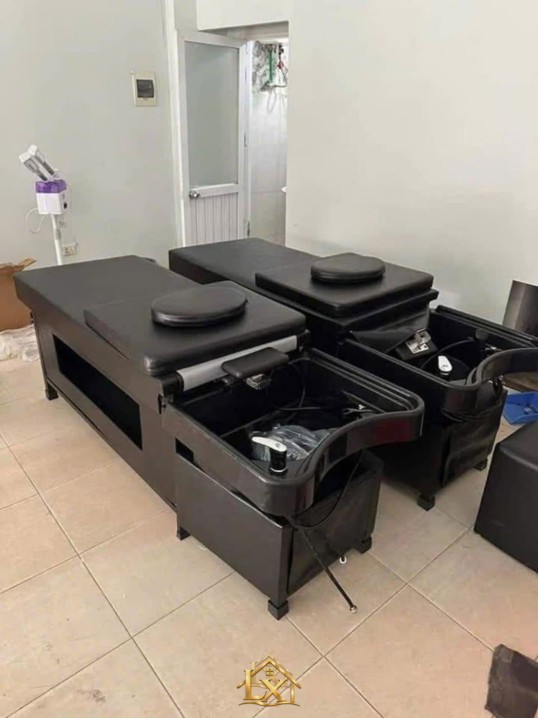 Cụm giường gội dưỡng sinh trong spa - Nội Thất Hà Tuấn LX
