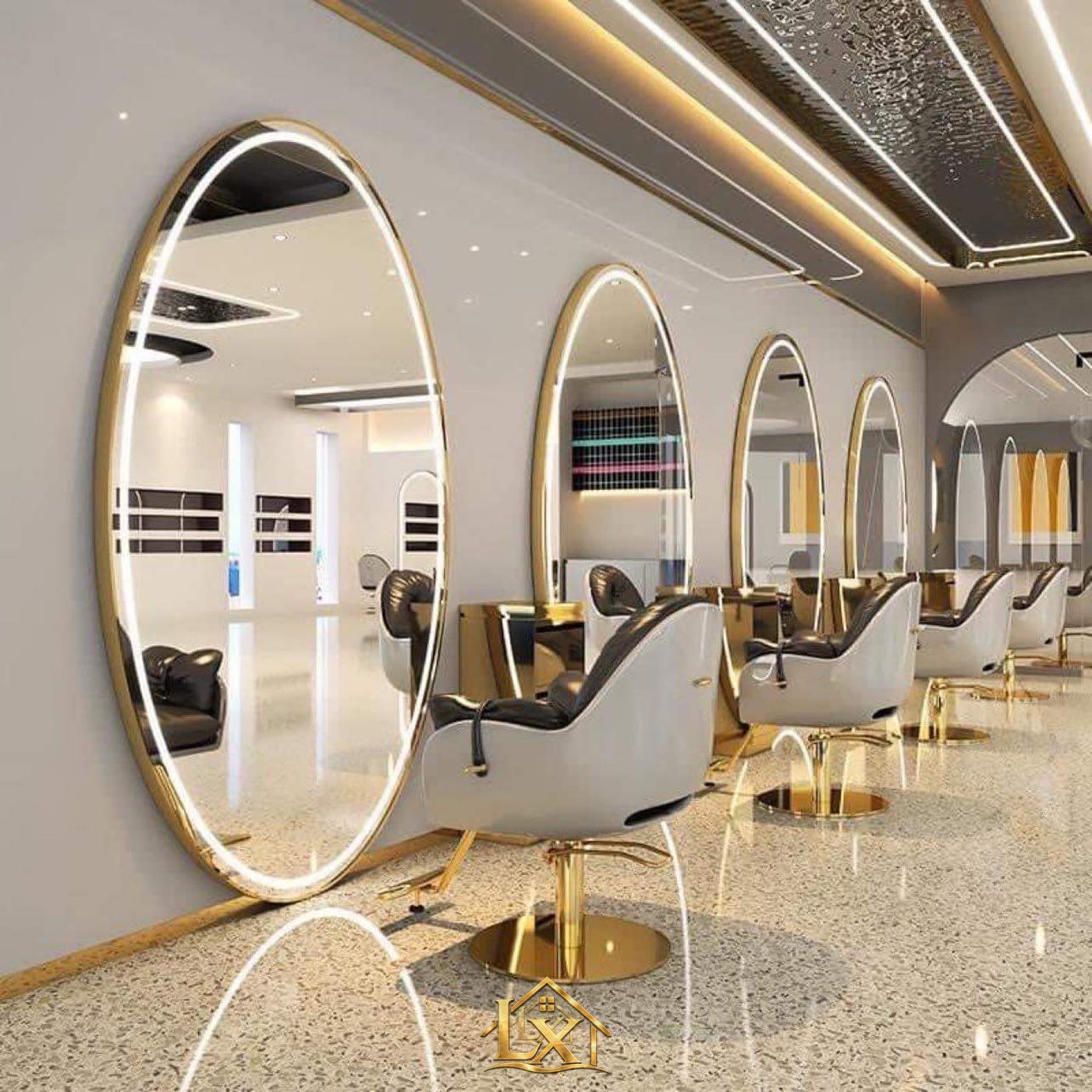 Gương soi cắt tóc LED salon