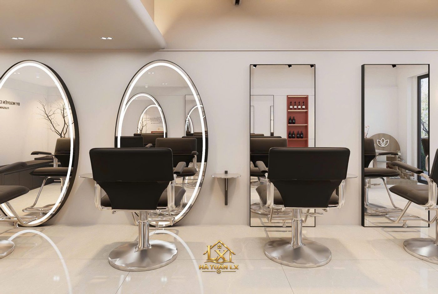Mẫu gương salon thực tế do Nội Thất Hà Tuấn LX thi công 127 - Nội Thất Hà Tuấn LX