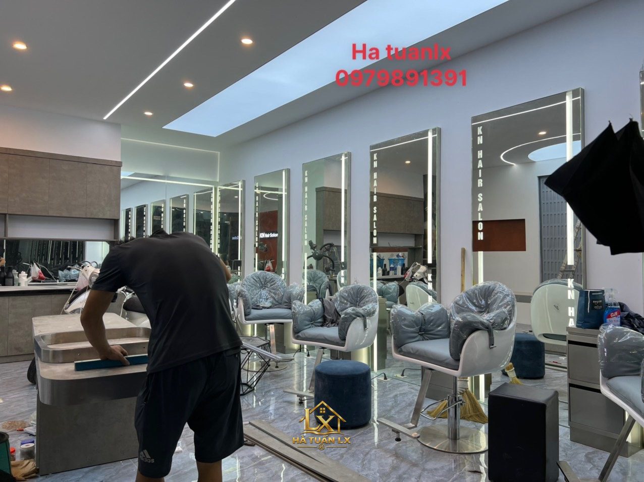 Mẫu gương salon thực tế do Nội Thất Hà Tuấn LX thi công 65 - Nội Thất Hà Tuấn LX
